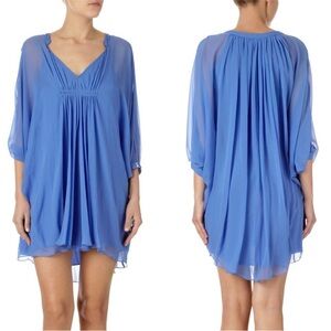 NWT Diane Von Furstenberg Blue Mini Silk Fluerette Dress